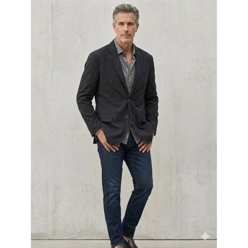 Tommy Bahama Mens XL Silk Rayon Blazer Sport Coat Black Two Button Jacket